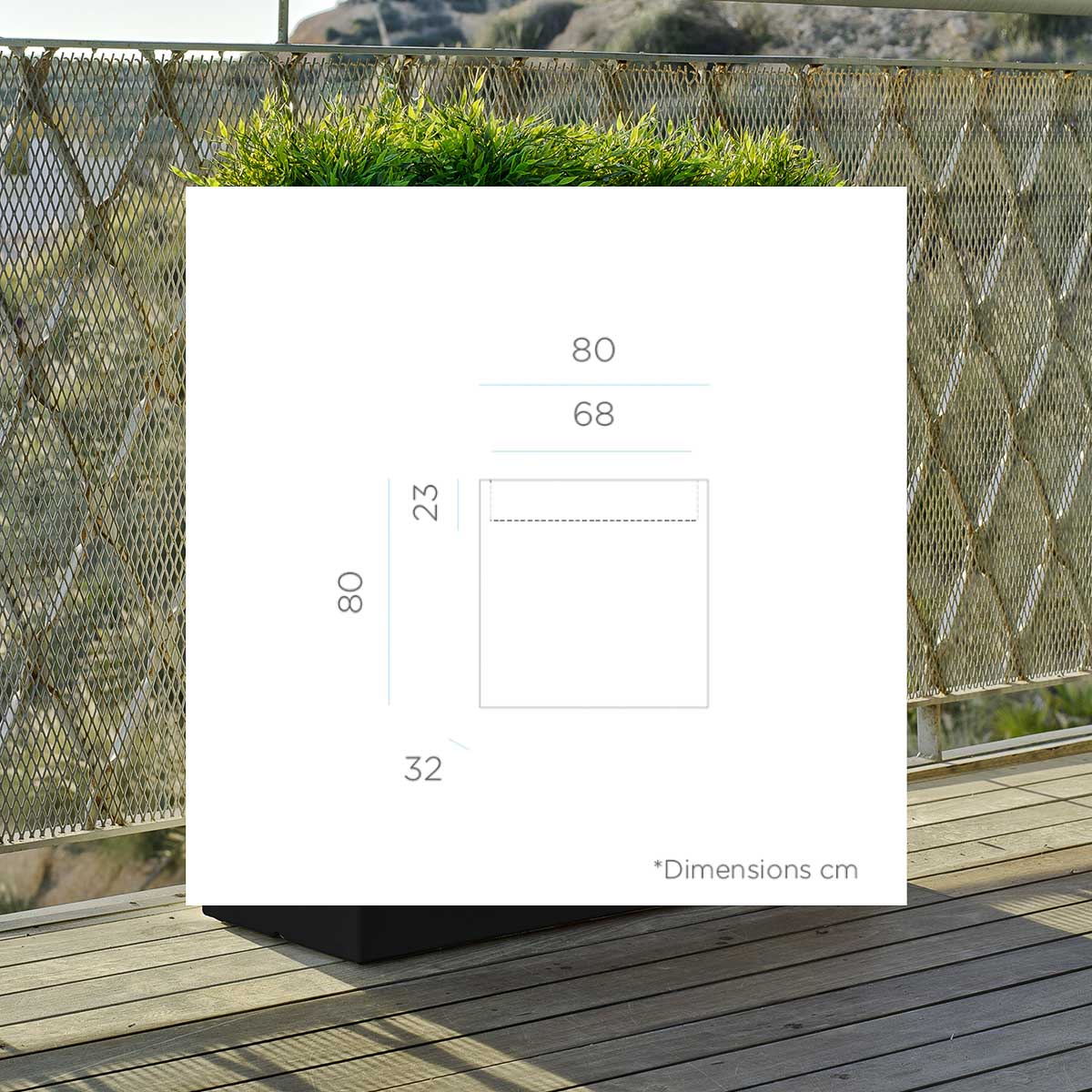 MACETERO RECTANGULAR JUNCO 80 LUZ - Image 9