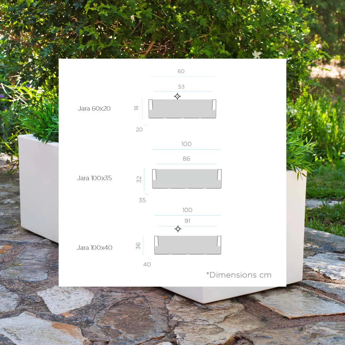 Macetero rectangular JARA 100 x 40 - Image 13